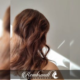 Peinado, corte y tinte marrón